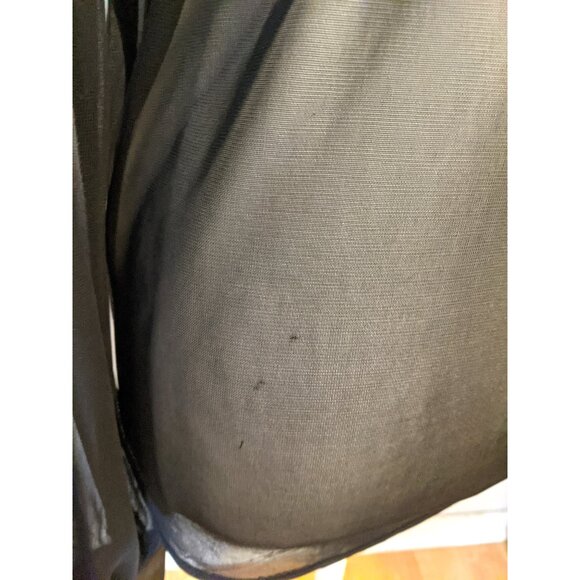 The Limited Black Mesh Beaded Blouse Sheer Button Up Gothic Whimsygoth XL - Picture 9 of 12